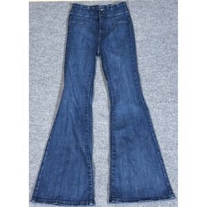 Free‎ People We The Free Penny Flare 27x31 Jeans Stretch Dark Denim Wide Leg